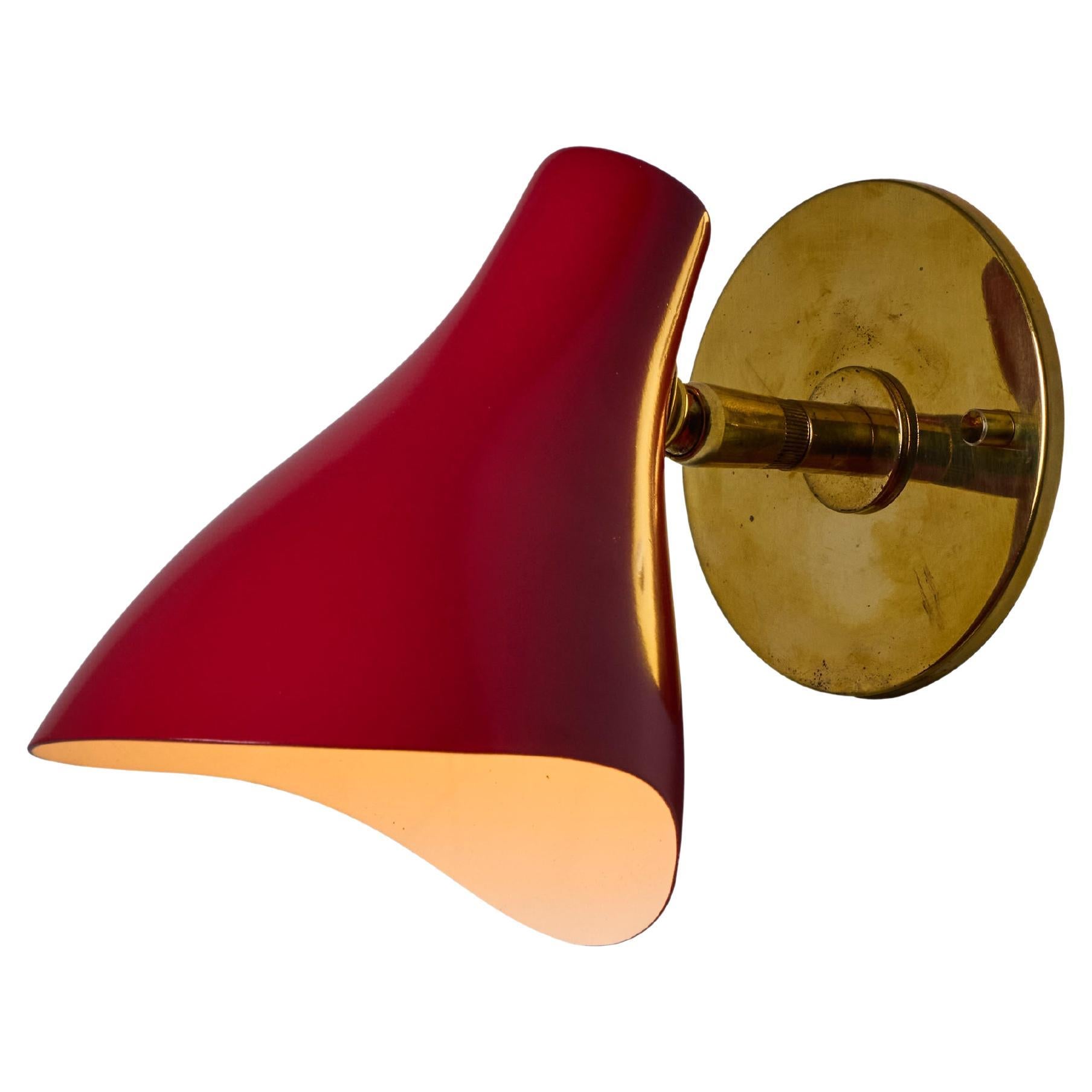 Gino Sarfatti Modell #10 Wandleuchter in Rot für Arteluce