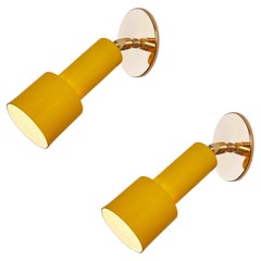 1960s, Tito Agnoli Perforated Yellow Metal & Brass Sconce for O-Luce