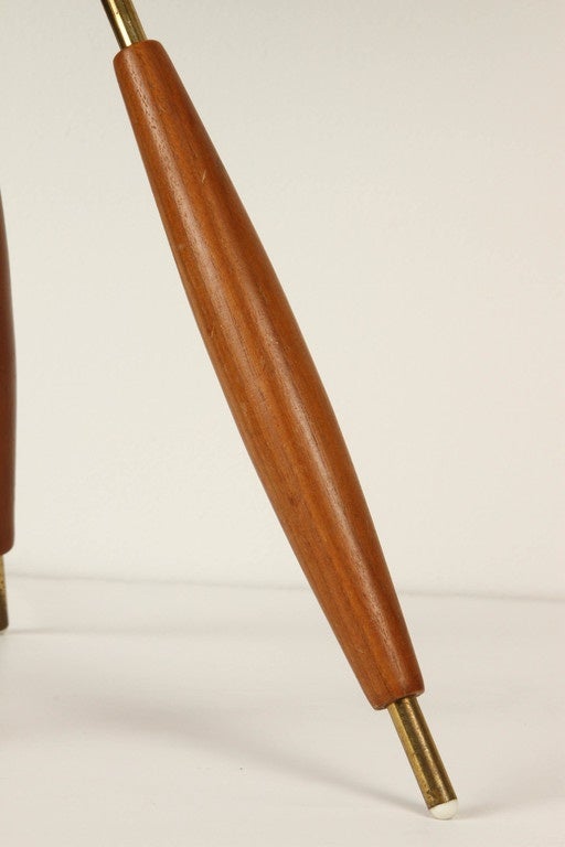 Enameled 1950s Gerald Thurston Tripod Table Lamp for Lightolier