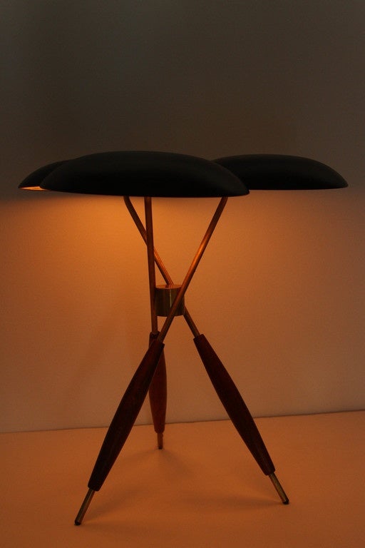 Mid-Century Modern 1950s Gerald Thurston Tripod Table Lamp for Lightolier