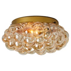 1960s Helena Tynell Model #A664 Amber Bubble Glass Flush Mount for Limburg