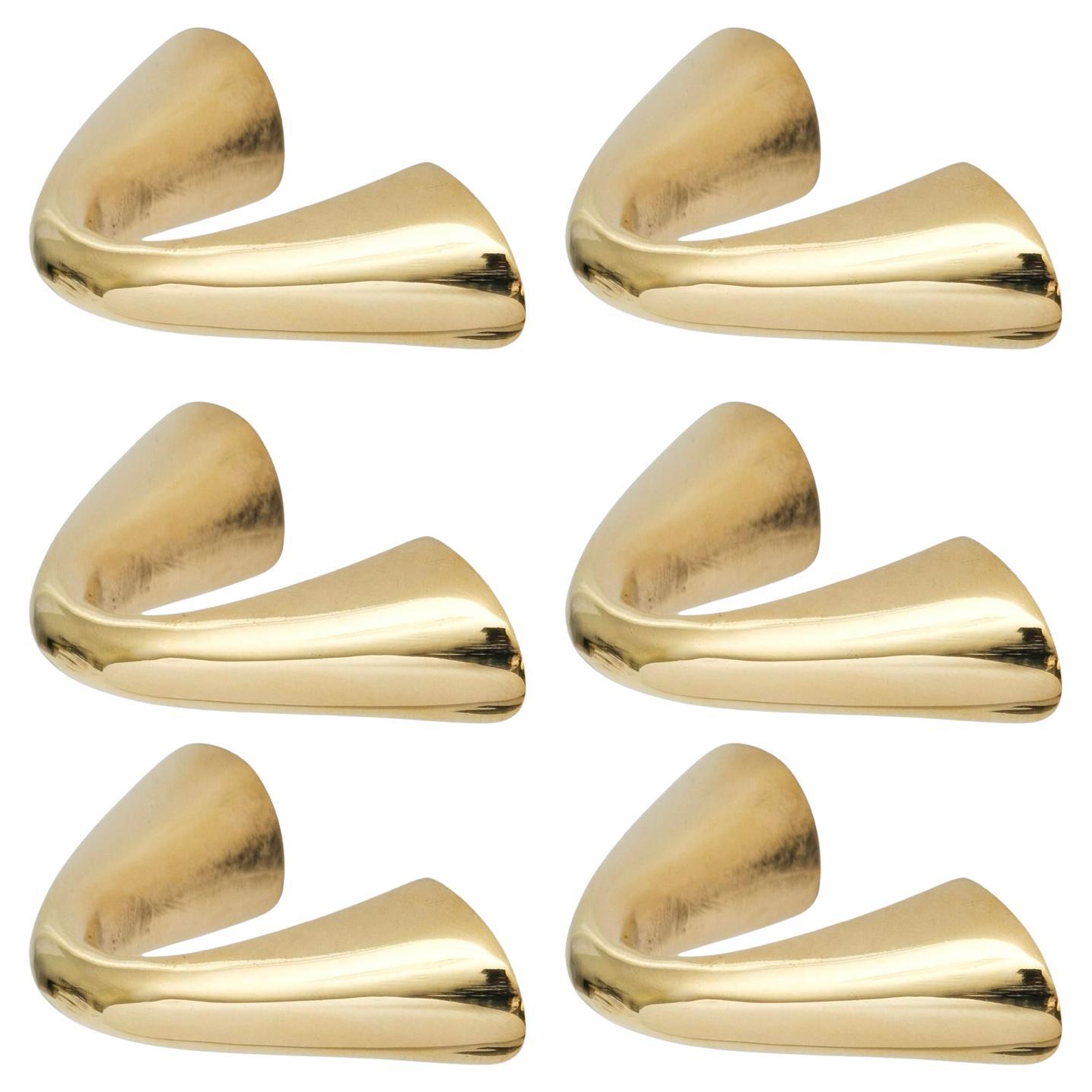 Carl Auböck Model 90301 Polished Brass Drawer Pull For Sale at 1stDibs