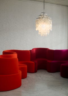 Verner Panton 'Fun 1DM' Hängeleuchte aus Muscheln und Chrom für Verpan