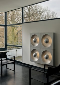 Verner Panton - Applique ou plafonnier 'Spiegel' en aluminium brossé pour Verpan