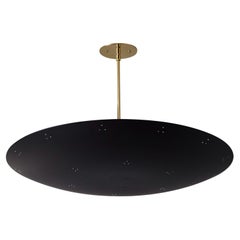Large Raul Reyes 'Rey 26' Perforated Metal Dome Chandelier in Black