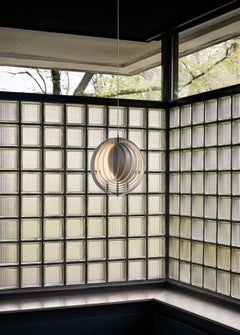 Verner Panton Large 'Moon' Pendant Lamp in White Metal for Verpan, 17.5 inch