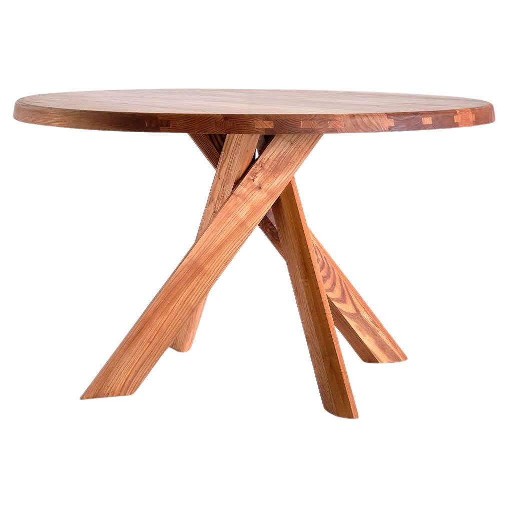 Pierre Chapo 'T21 Sfax' Handcrafted Solid Oak Wood Table for Chapo Création For Sale