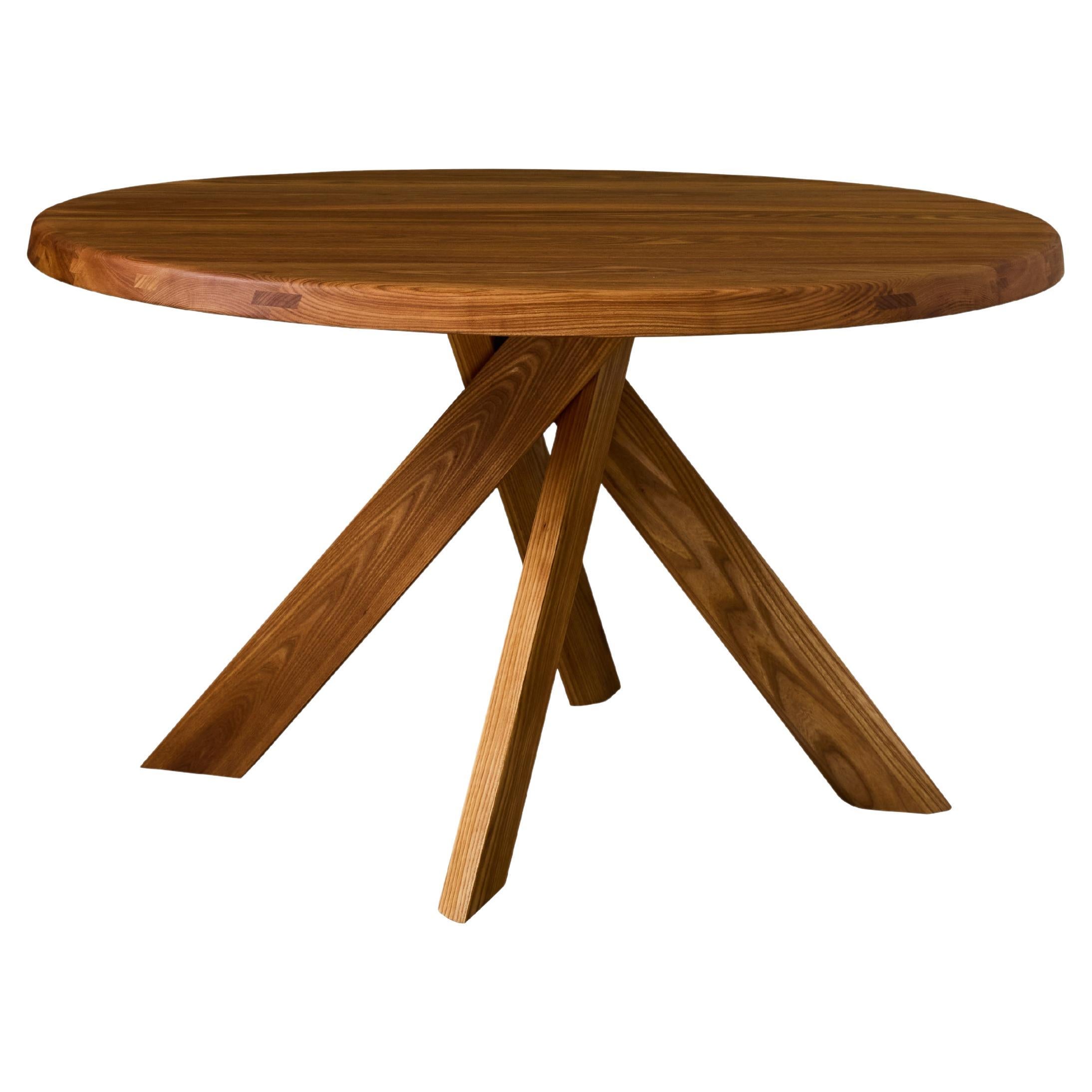 Pierre Chapo 'T21 Sfax' Table en bois d'orme massif fabriquée à la main pour Chapo Création en vente