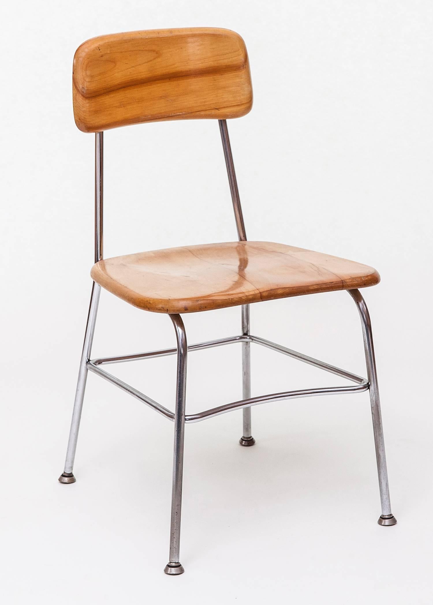Chrome Heywood-Wakefield Desk + Chair In The Manner Of KEM Weber