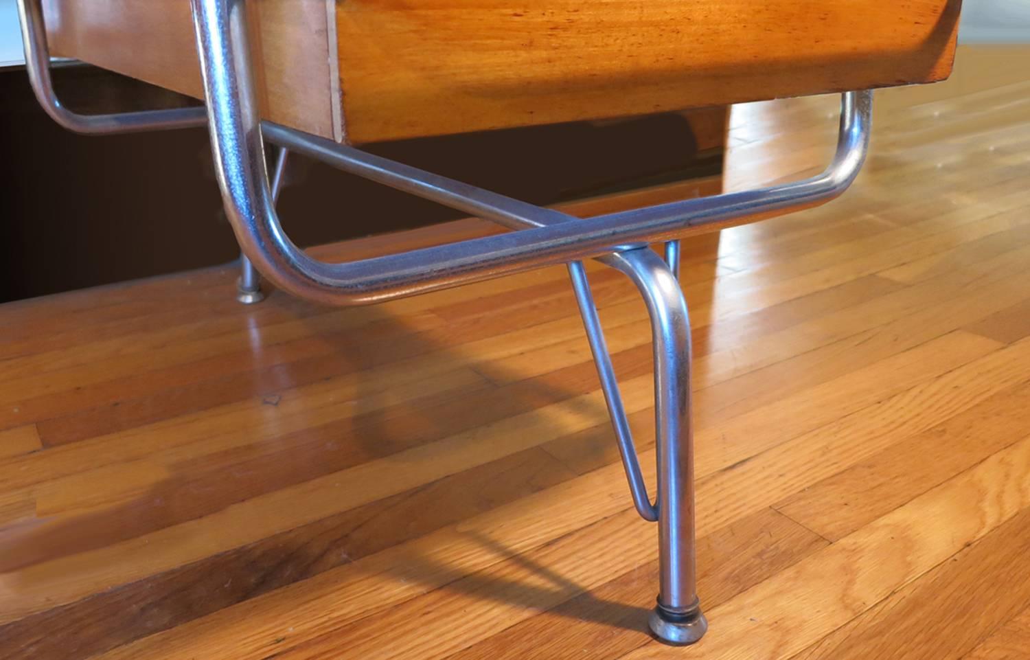 American Heywood-Wakefield Desk + Chair In The Manner Of KEM Weber