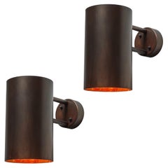 Pair of Large Hans-Agne Jakobsson C 627 'Rulle' Brown Patinated Outdoor Sconces