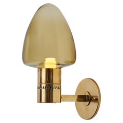 1960s Hans-Agne Jakobsson Model V-220 Brass & Glass Sconce for Markaryd