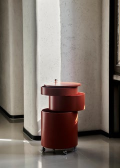 Verner Panton 'Barboy' Side Table and Storage Cabinet in Orange for Verpan