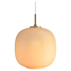 Large Vilhelm Lauritzen VL45 'Radiohus' Pendant in Amber Glass for Louis Poulsen