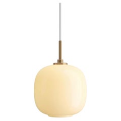 Vilhelm Lauritzen VL45 'Radiohus' Pendant in Pale Yellow Glass for Louis Poulsen