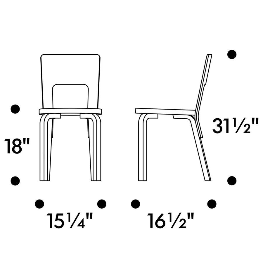 Alvar Aalto Birch & White Laminate Table 90A and Chair 66 Dining Set for Artek For Sale 2