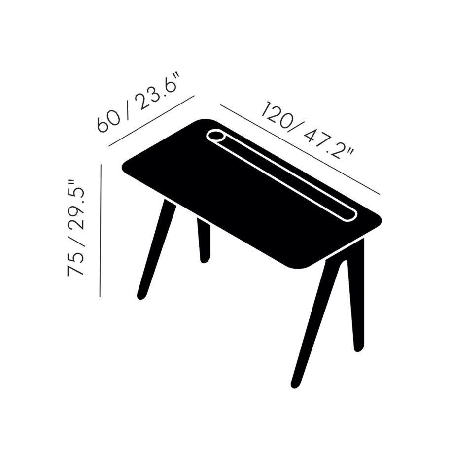 Tom Dixon 'Slab' Solid Wood Desk in Fumed Oak For Sale 3