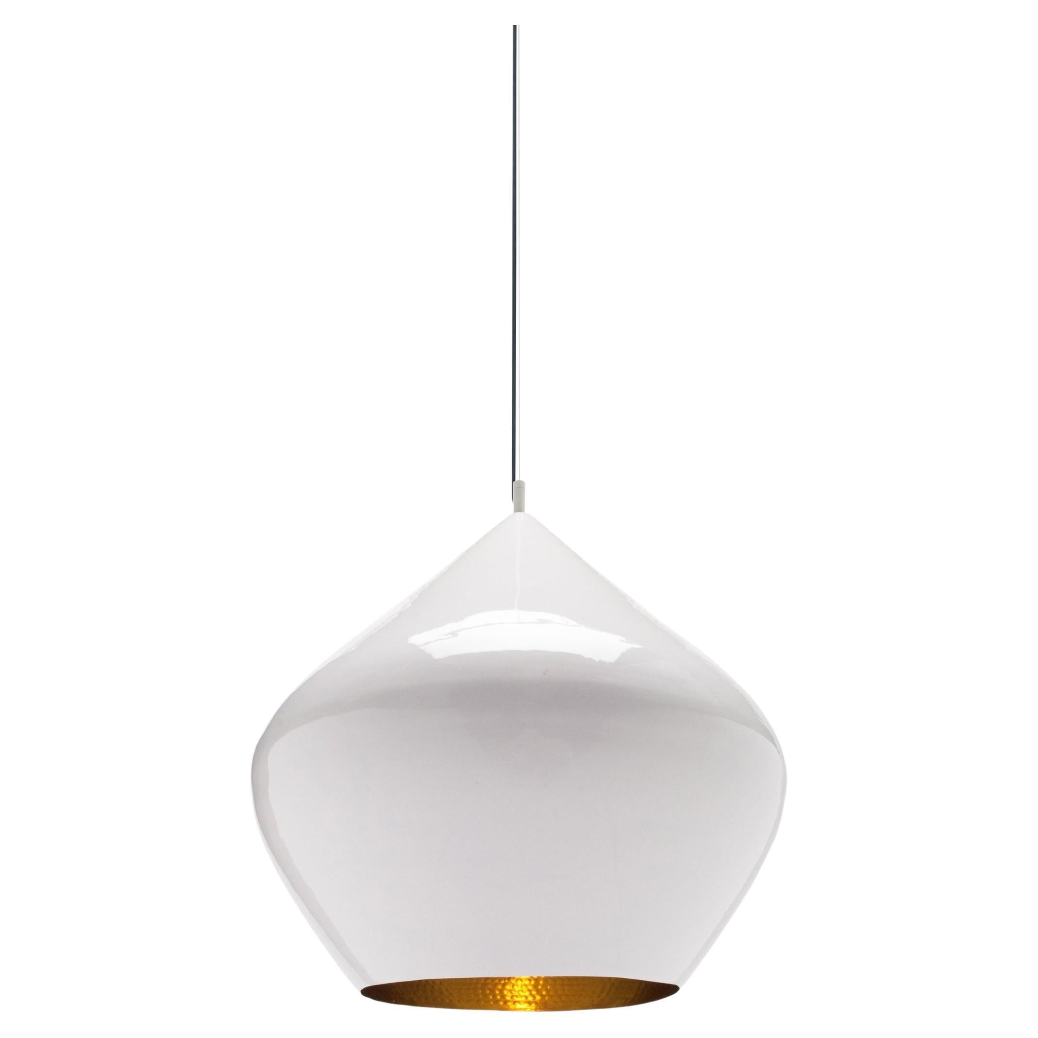 Tom Dixon 'Beat Stout' White Metal and Brass Pendant