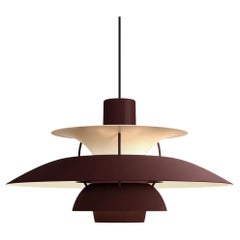 Colgante "PH 5" de Poul Henningsen para Louis Poulsen en monocromo burdeos