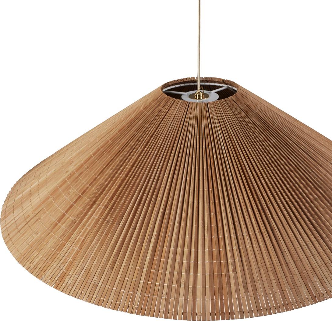 Danish Paavo Tynell 'A1972' Bamboo Pendant Lamp with Counterweight for GUBI For Sale