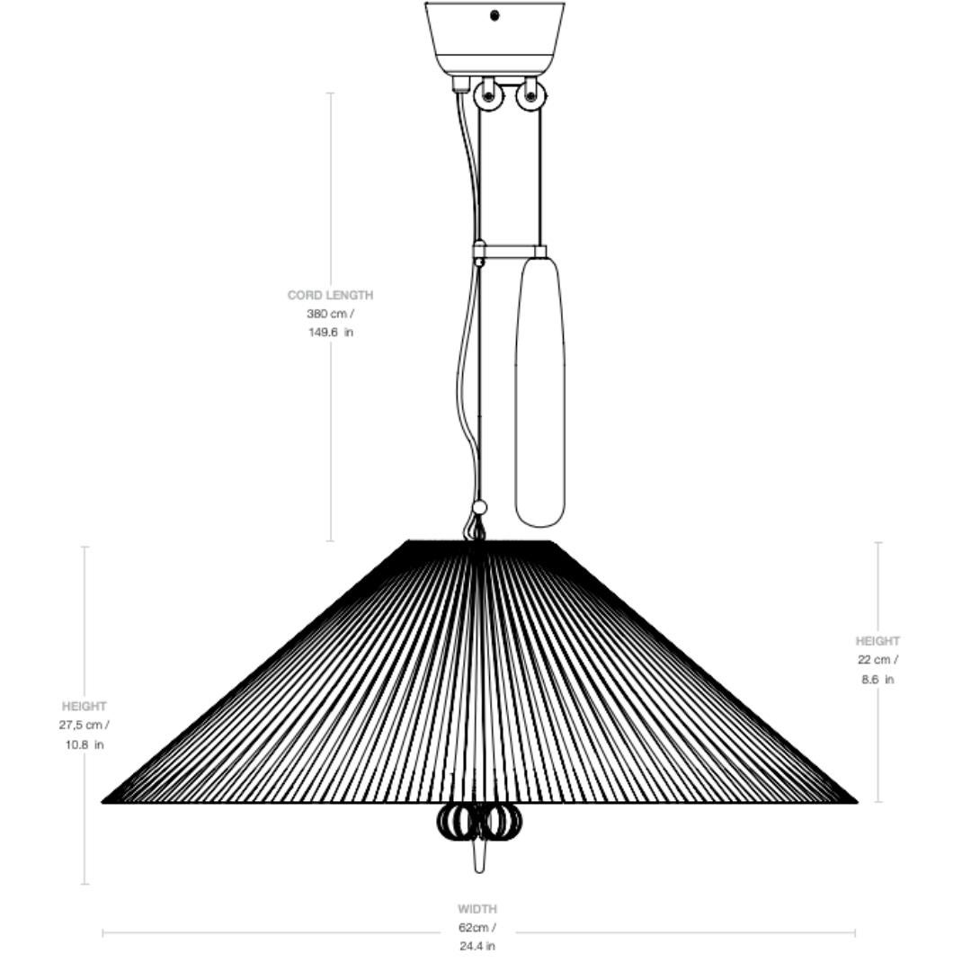 Brass Paavo Tynell 'A1972' Bamboo Pendant Lamp with Counterweight for GUBI For Sale