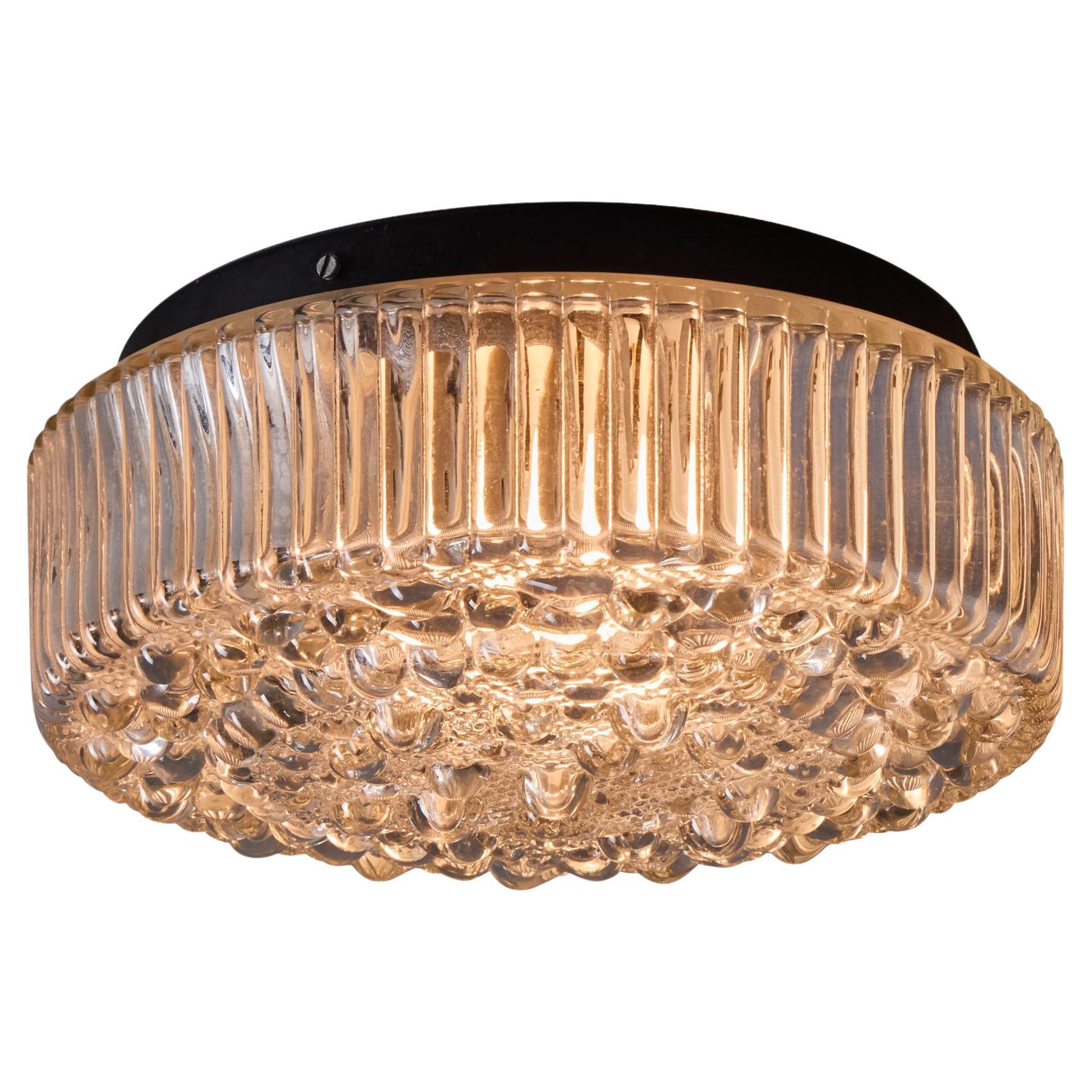 1960s Helena Tynell Smoked Bubble Glass Flush Mount for Limburg