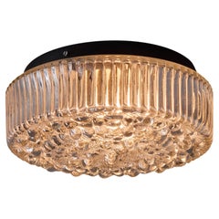 Montatura ad incasso in vetro a bolle fumé di Helena Tynell del 1960 per Limburg