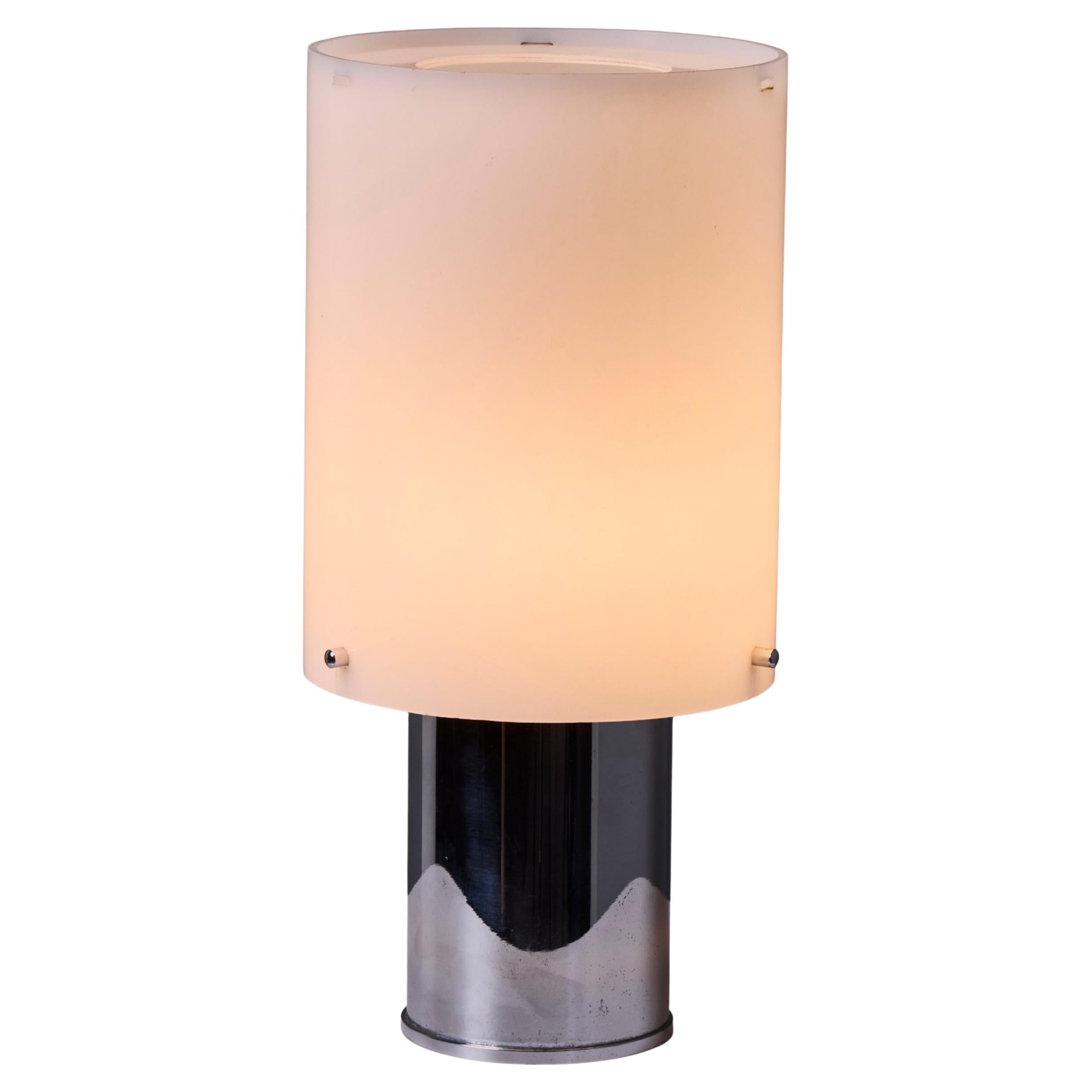 1960s Hans Agne Jakobsson Opaline Perspex and Chrome Table Lamp for Markaryd For Sale