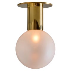 1970s Motoko Ishii Opaline Glass & Metal Wall Light for Staff Leuchten