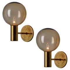 Lampada da parete in vetro e ottone Hans-Agne Jakobsson #V149 degli anni '60 per Markaryd