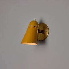 1950s Giuseppe Ostuni Perforated Yellow Wall Lamp for O-Luce