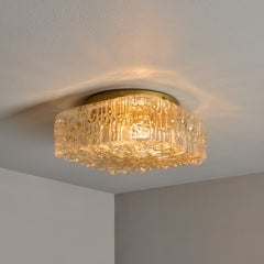 Pair of 1970s Orion Ice Glass Wall/Ceiling Lamps in the Manner of Helena Tynell