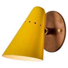 1960s Sculptural Yellow Wall Light Attributed to Jacques Biny