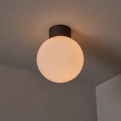 1960s Opaline Glass and Black Metal Wall or Ceiling Lamps for Limburg