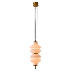 Colgante escultural de cristal opalino «Stilnovo» de los años 60