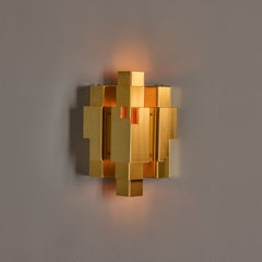 'Skyline' Geometric Brass Wall Light by Folkform for Örsjö