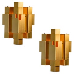 'Skyline' Geometric Brass Wall Light by Folkform for Örsjö