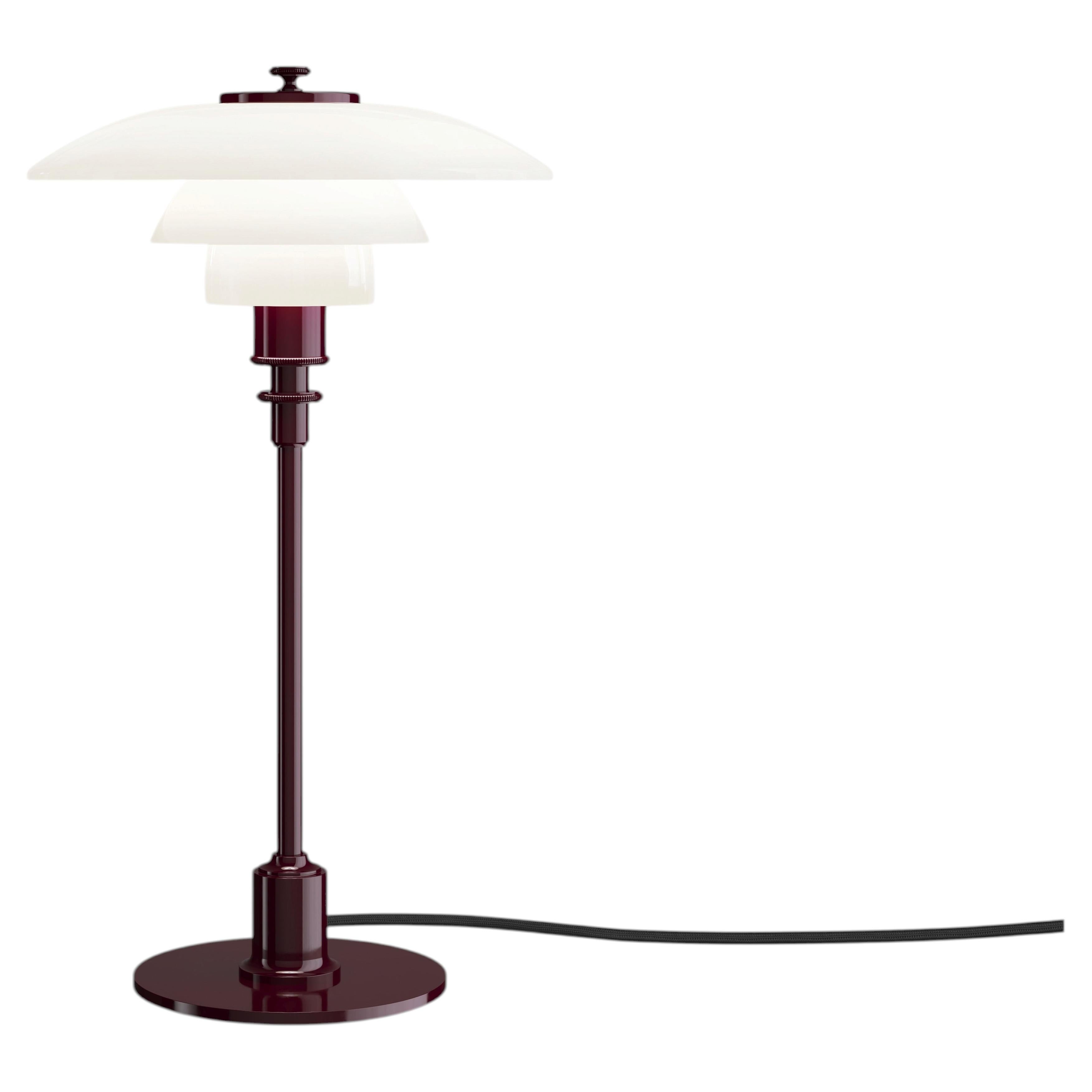 Lampe de table en verre « PH 2/1 » de Poul Henningsen, couleur bordeaux brillant, pour Louis Poulsen
