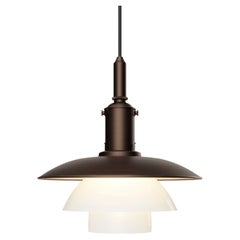 PH 3/3 Aged Brass and Opaline Glass Pendant Lamp for Louis Poulsen