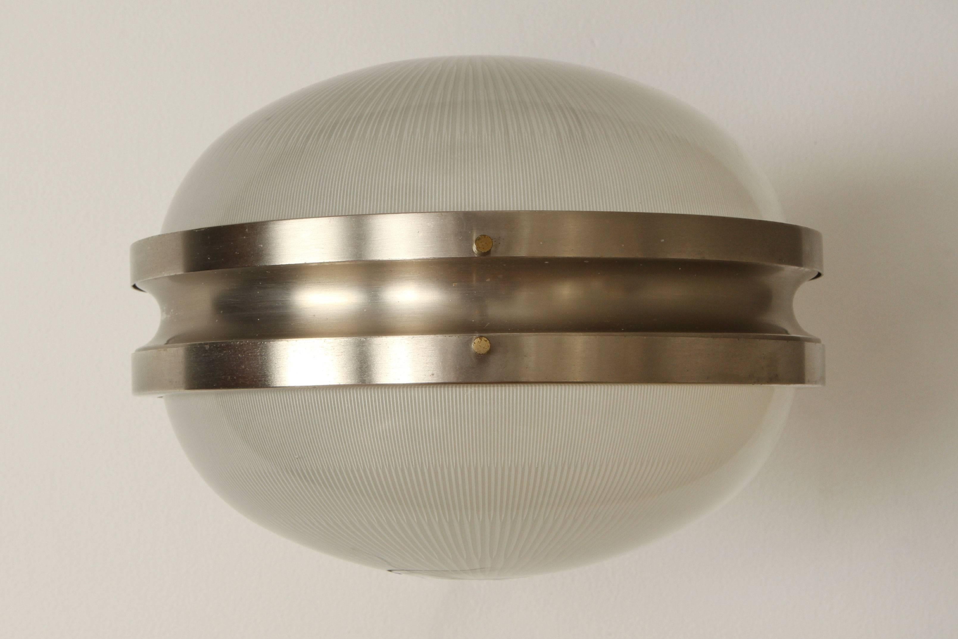 Opaline Glass Large Sergio Mazza 'Gamma' Wall or Ceiling Lights for Artemide, circa 1960s