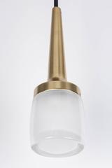 Mid-Century Modern Pendant Light by Staff Leuchten, Opaline Glass and Brass