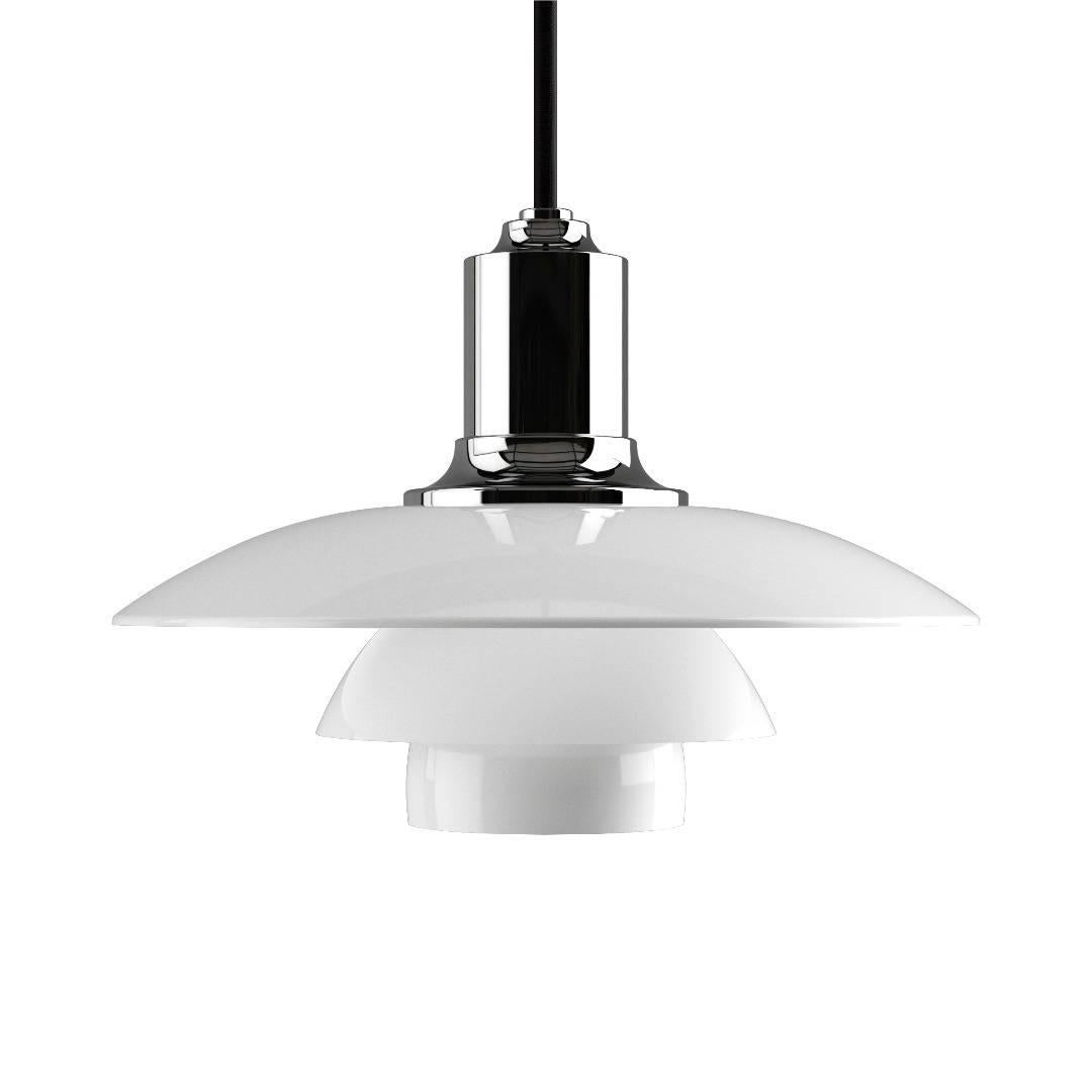 Poul Henningsen PH 2/1 Glass Pendant for Louis Poulsen in Black Metallized For Sale 2