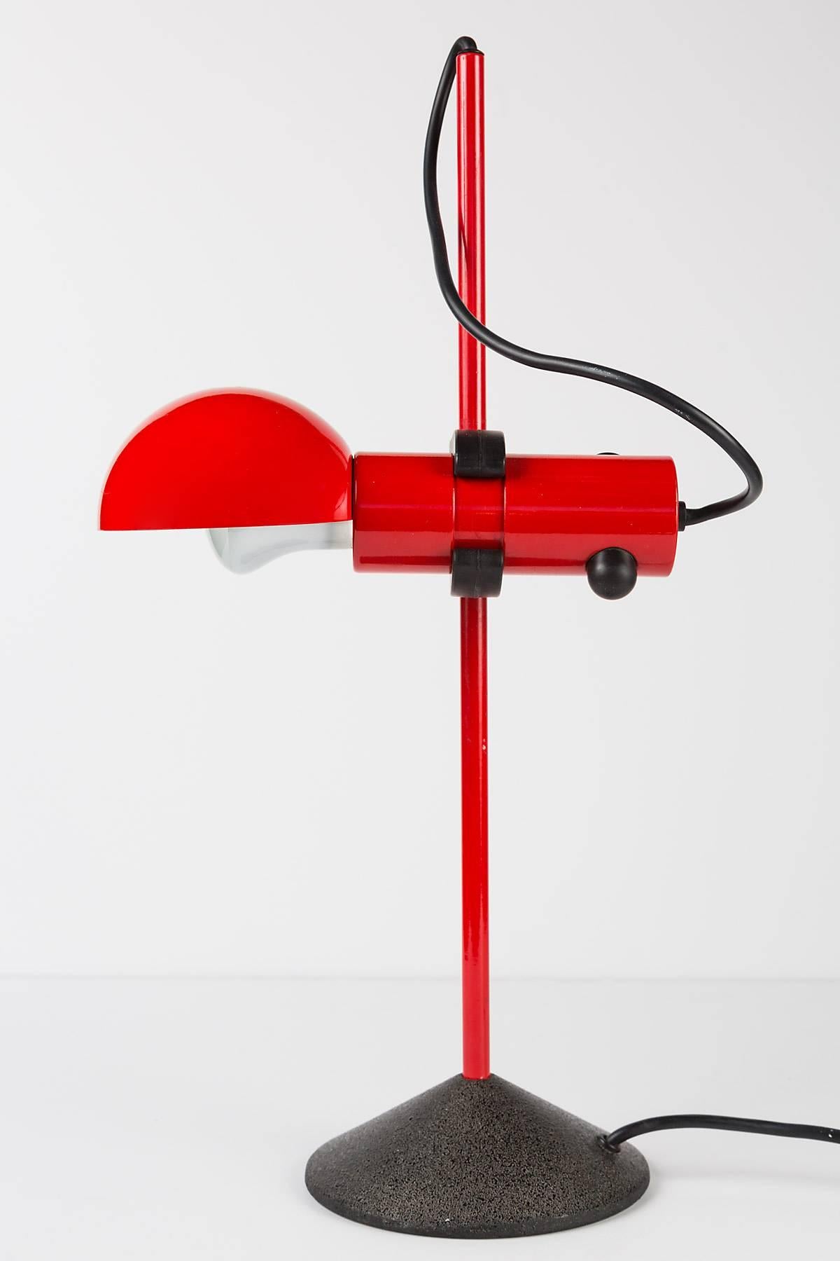 Mid-Century Modern 1980s Barbieri & Marianelli Red Table Lamp for Tronconi