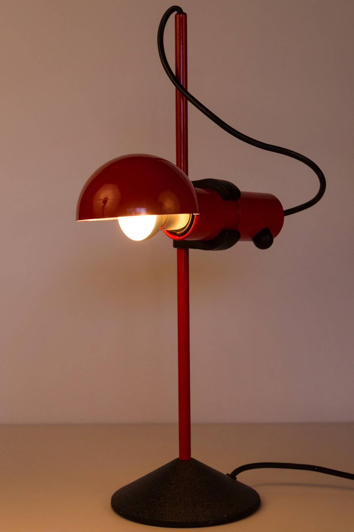Late 20th Century 1980s Barbieri & Marianelli Red Table Lamp for Tronconi