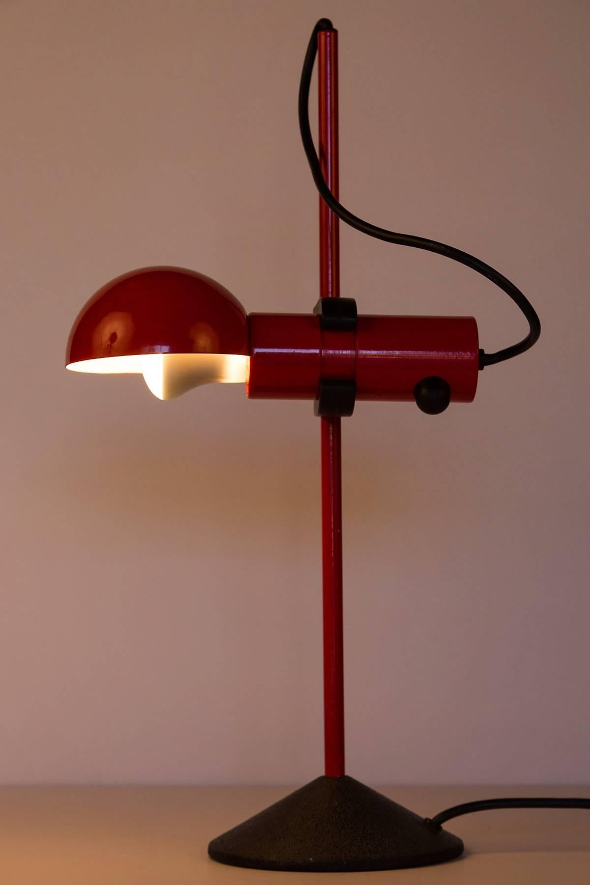 Plastic 1980s Barbieri & Marianelli Red Table Lamp for Tronconi