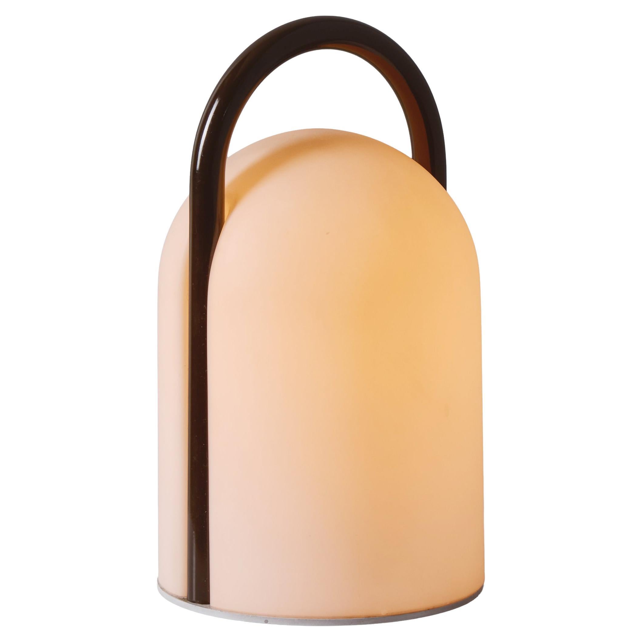 1980s Romolo Lanciani Brown Metal and Glass 'Tender' Table Lamp for Tronconi