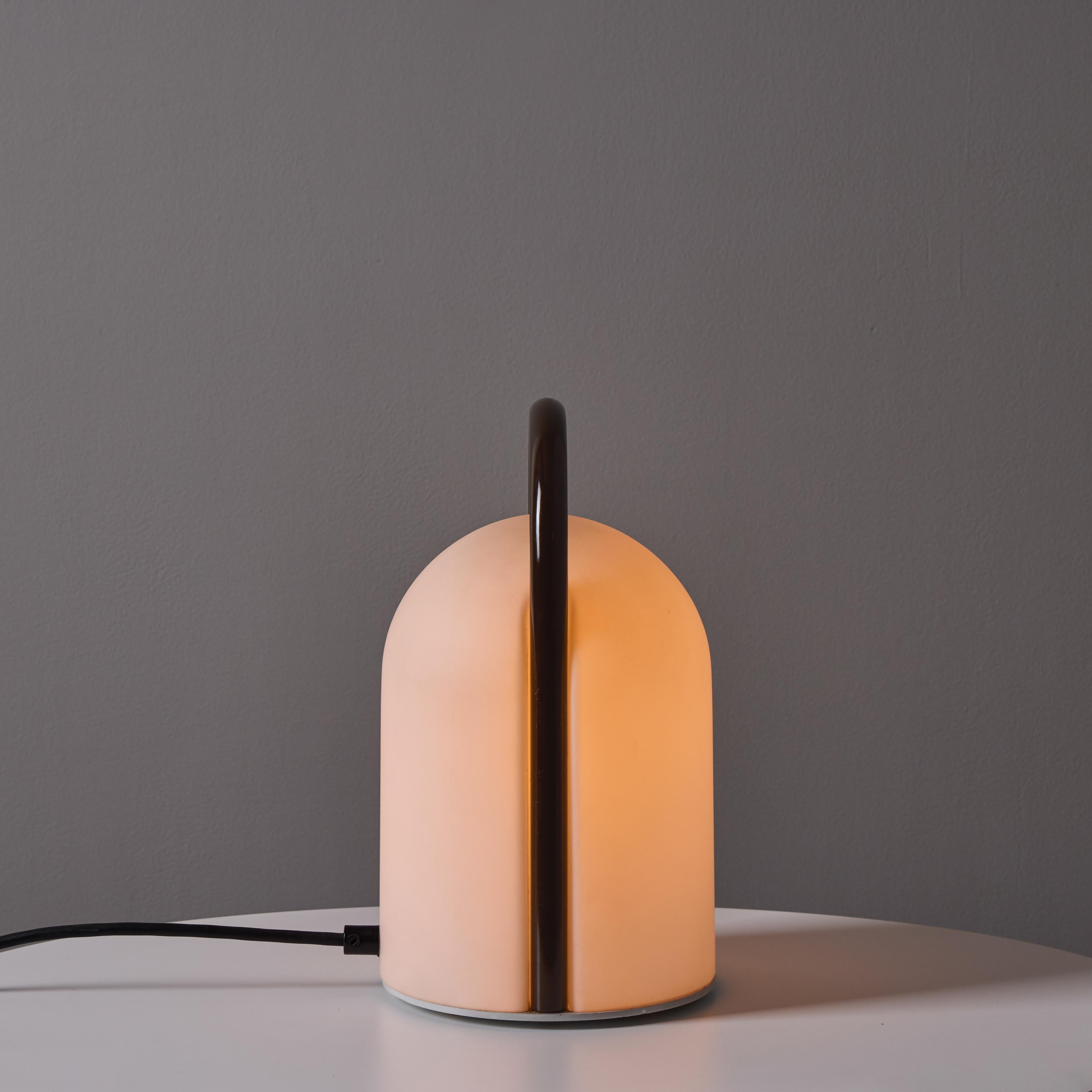 1980s Romolo Lanciani Brown Metal and Glass 'Tender' Table Lamp for Tronconi In Good Condition In Glendale, CA
