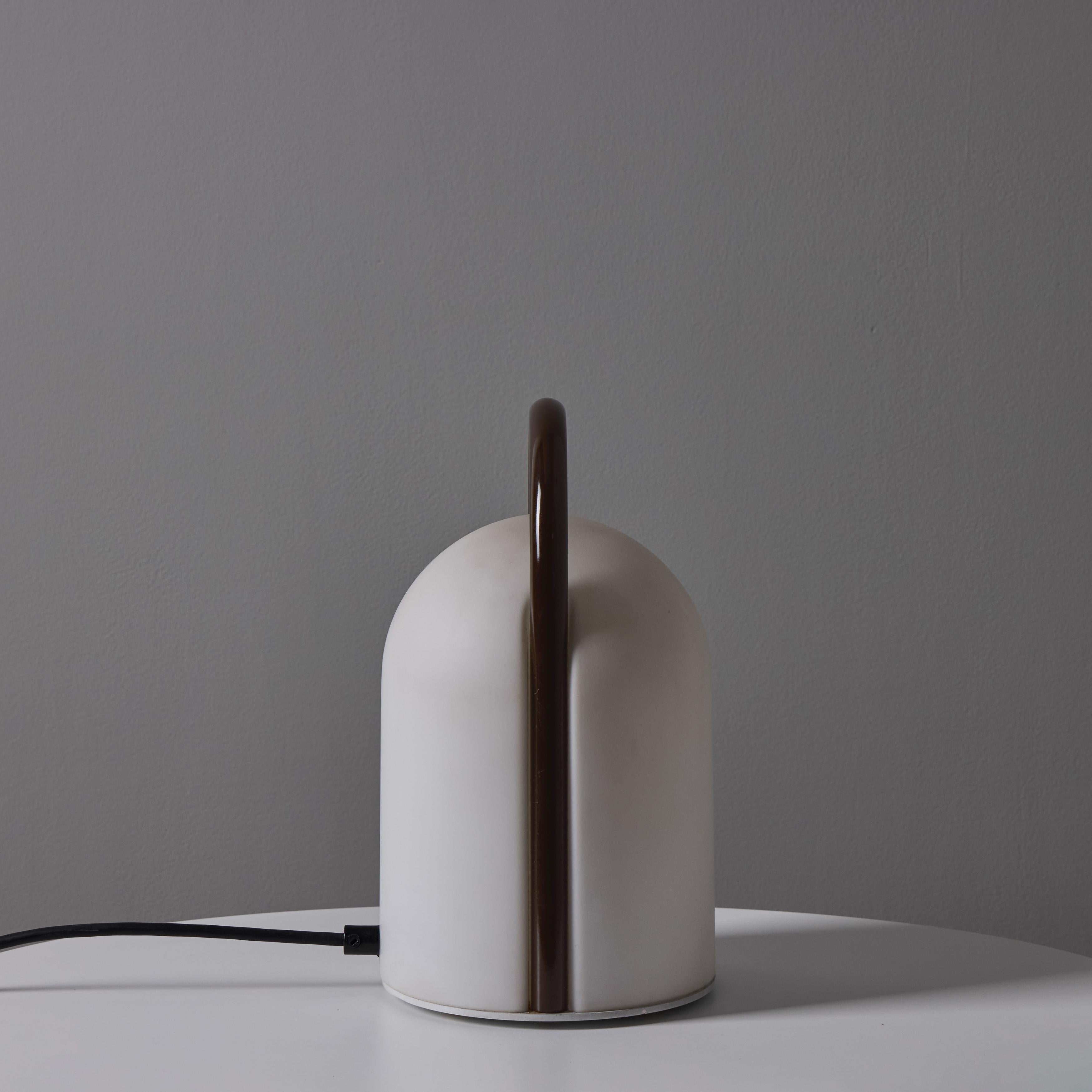Late 20th Century 1980s Romolo Lanciani Brown Metal and Glass 'Tender' Table Lamp for Tronconi