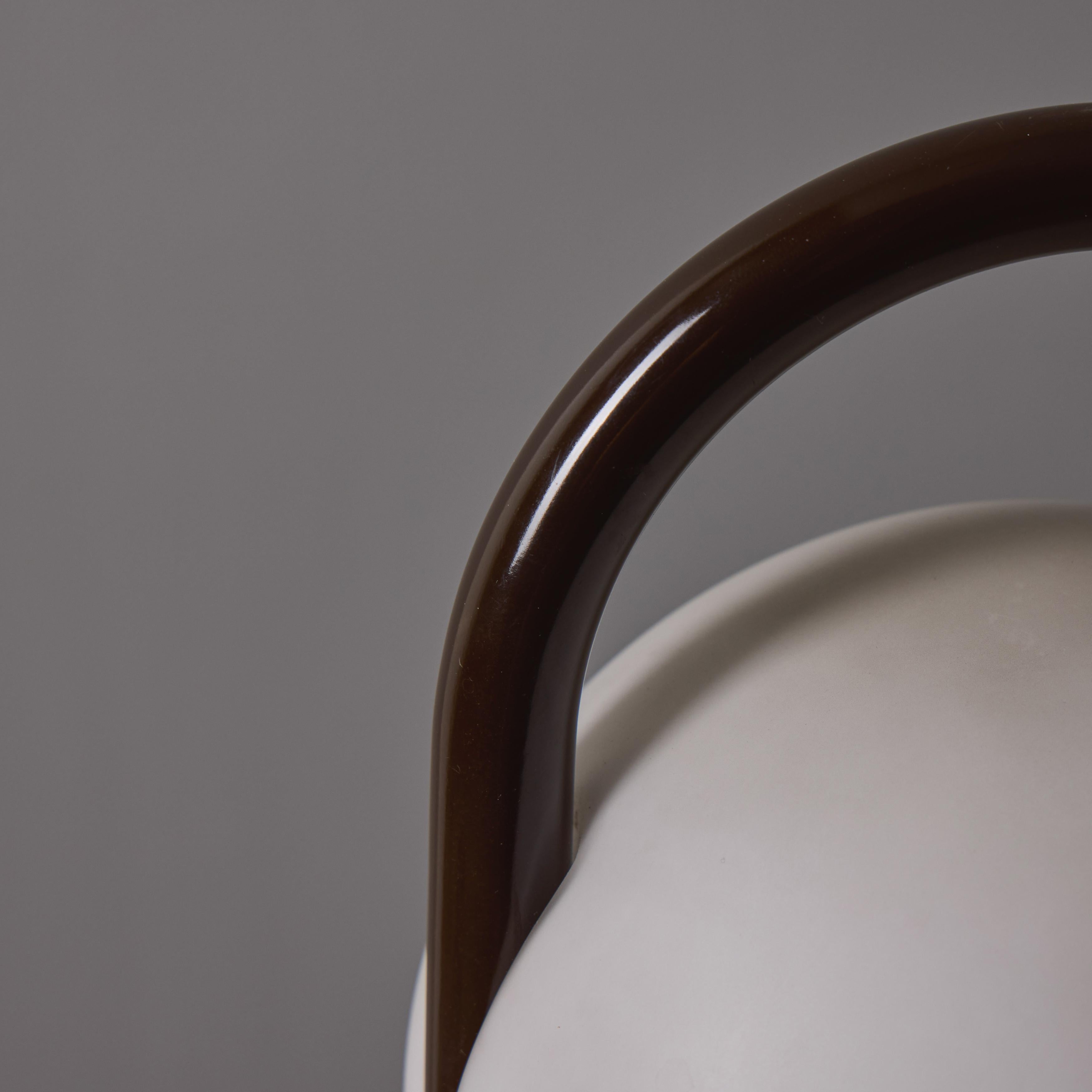 Mid-Century Modern 1980s Romolo Lanciani Brown Metal and Glass 'Tender' Table Lamp for Tronconi