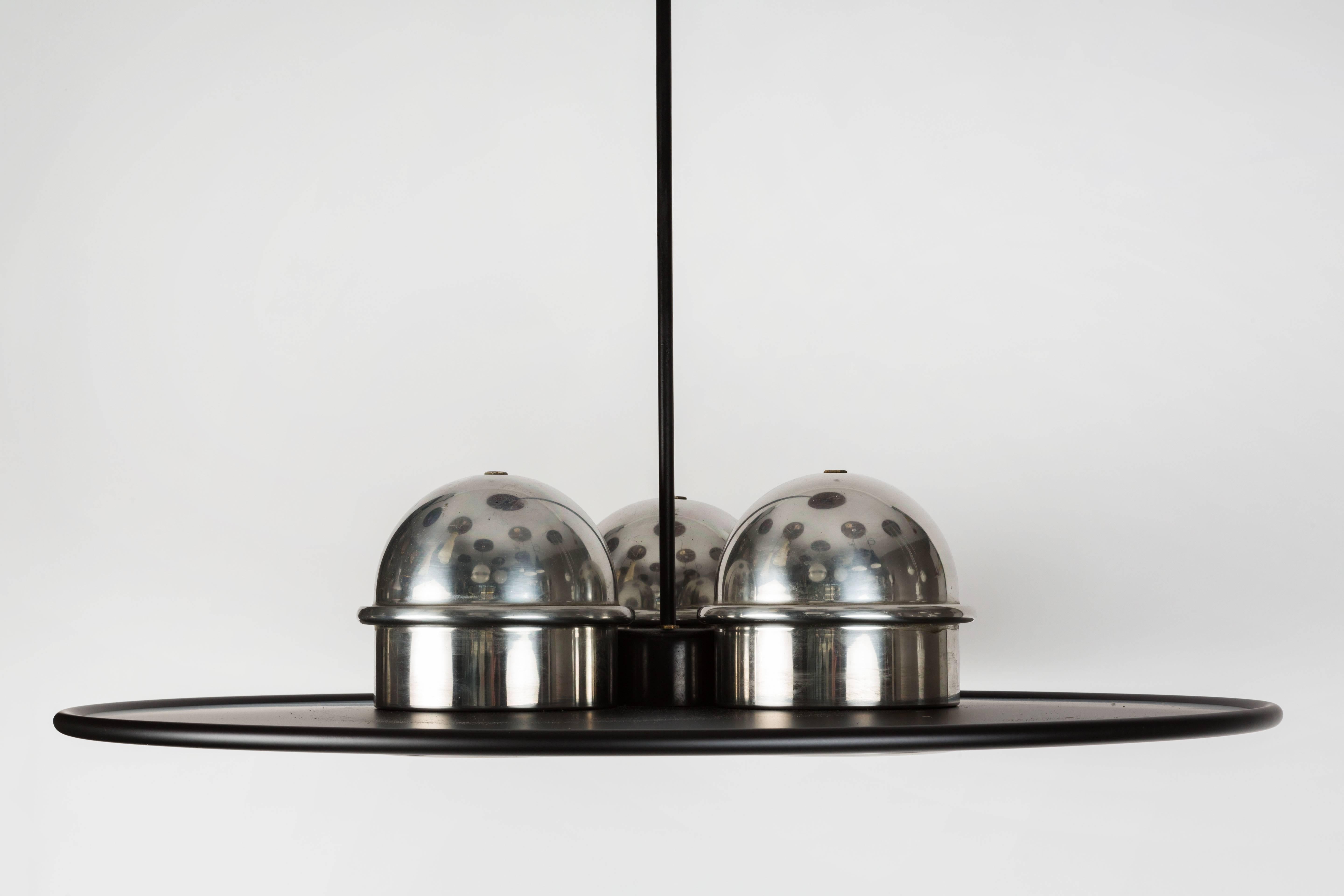 Metal Large Ettore Sottsass 'Lampros 3' Chandelier for Stilnovo, circa 1970